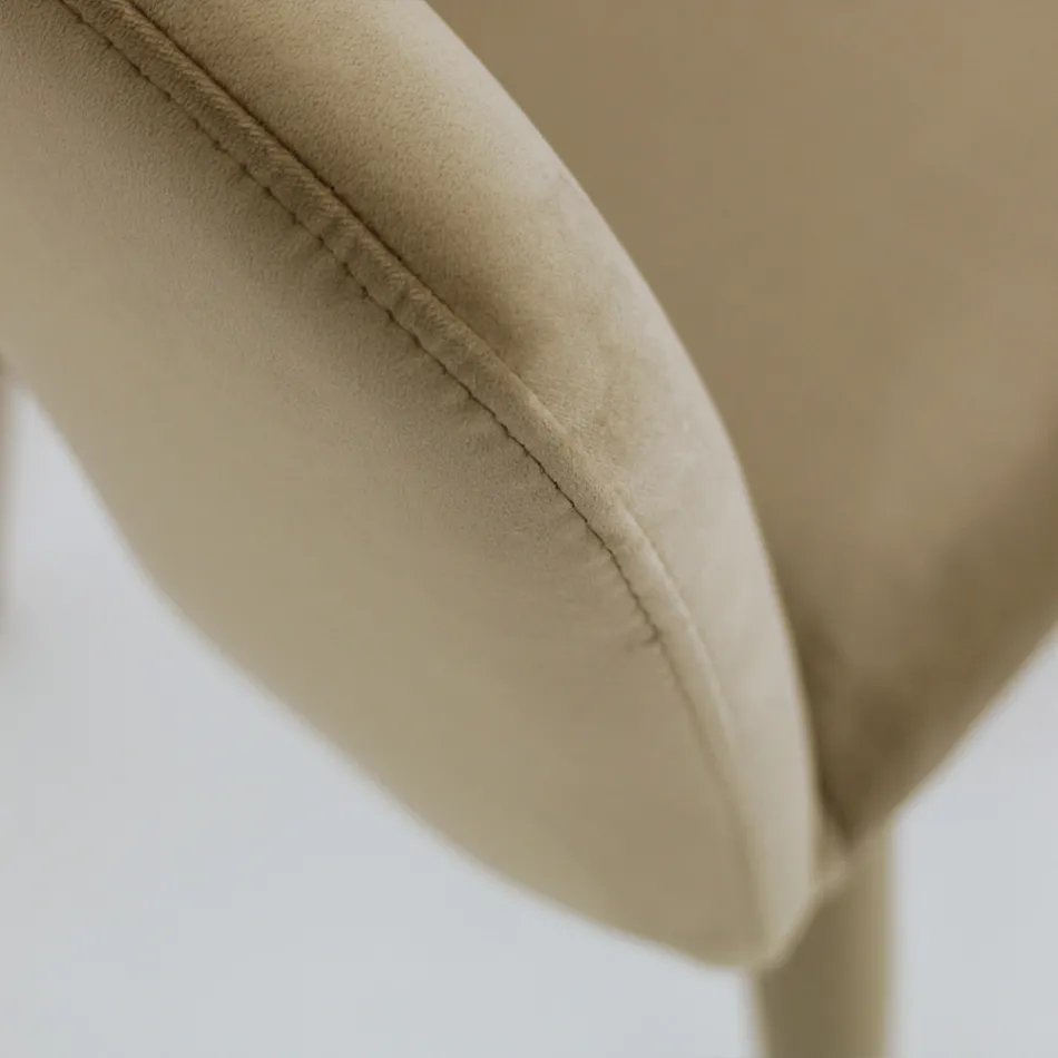 Chaise de salon avec assise en velours finition corde fabriquée en Italie - Savignano Viadurini