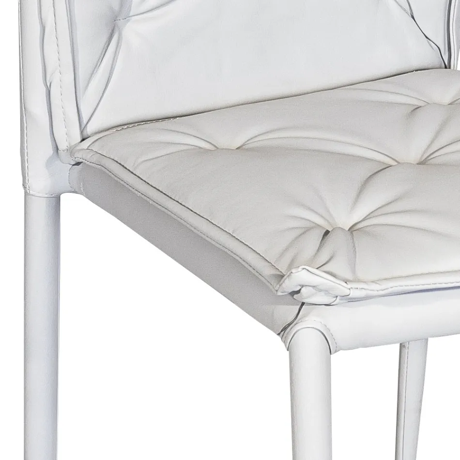 Chaise de salon avec structure et assise en simili cuir Made in Italy - Grogu Viadurini