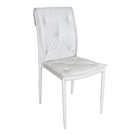 Chaise de salon avec structure et assise en simili cuir Made in Italy - Grogu Viadurini