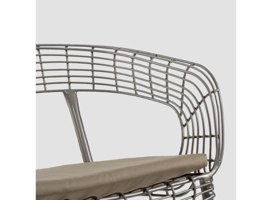 Chaise de salon avec structure en métal finition naturelle et coussin - Paradisi Viadurini