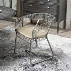 Chaise de salon avec structure en métal finition naturelle et coussin - Paradisi Viadurini