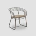 Chaise de salon avec structure en métal finition naturelle et coussin - Paradisi