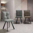 Chaise de salon avec structure en métal peint en 4 parties - Ortensy Viadurini