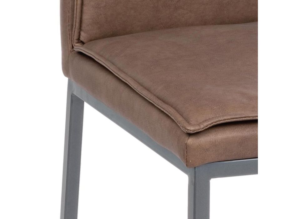 Chaise de Salon Design Vintage en Acier et Eco-cuir 4 Pièces - Arnika Viadurini