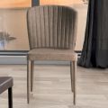 Chaise de salon rembourrée en cuir d'école vintage moderne 4 pièces - Salsoma