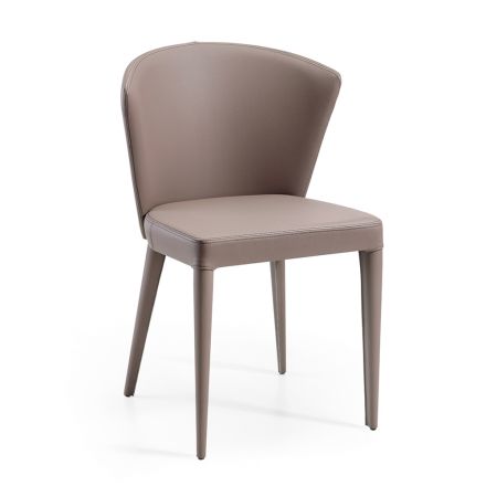 Chaise de salon en éco-cuir Ghiro et acier fabriquée en Italie - Cerbiatto Viadurini