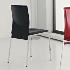 Chaise de salon design en métal chromé et cuir régénéré - Gautier Viadurini