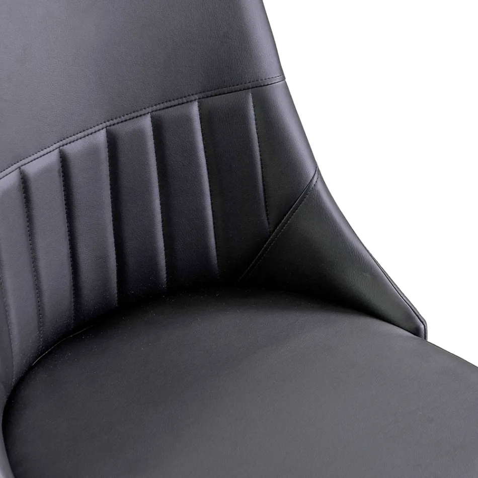 Chaise de salon en métal et éco-cuir de différentes finitions - Onde Viadurini