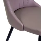 Chaise de salon en métal et éco-cuir de différentes finitions - Onde Viadurini