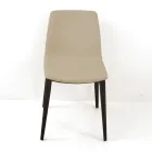 Chaise de salon en cuir couleur glace Made in Italy - Betsy Viadurini