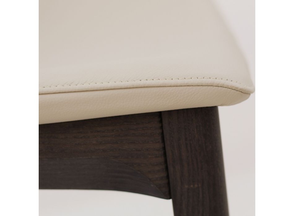 Chaise de salon en cuir couleur glace Made in Italy - Betsy Viadurini