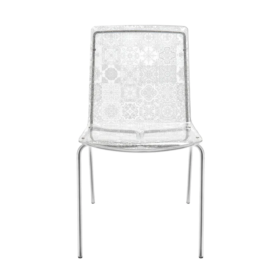 Chaise de salon en plexiglas et fer fabriquée en Italie, 2 pièces - Pumbaa Viadurini