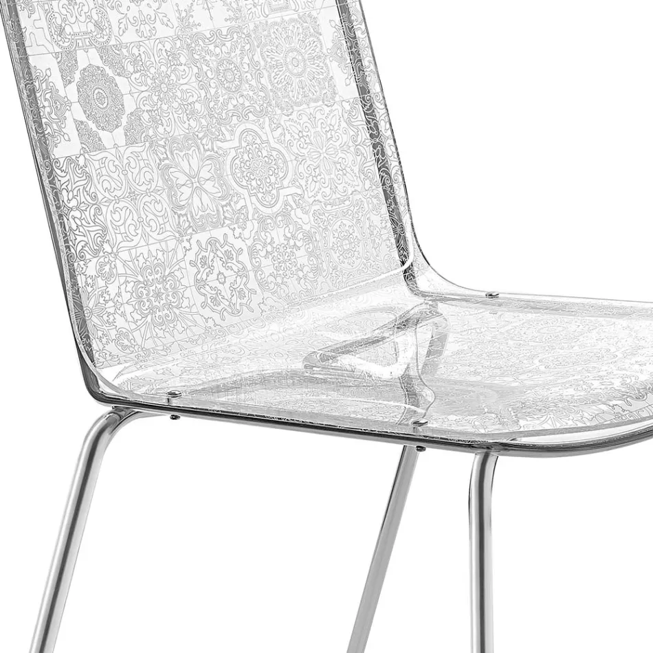 Chaise de salon en plexiglas et fer fabriquée en Italie, 2 pièces - Pumbaa Viadurini
