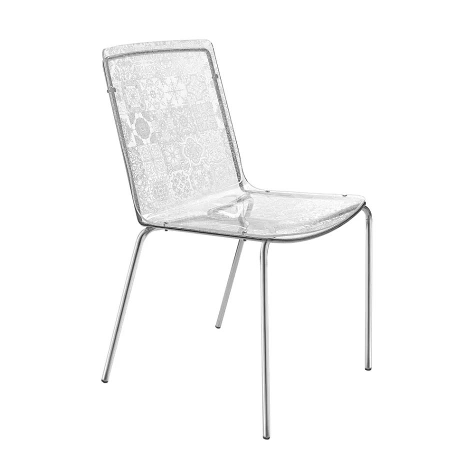 Chaise de salon en plexiglas et fer fabriquée en Italie, 2 pièces - Pumbaa Viadurini