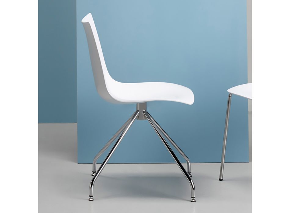 Chaise de Salon en Polycarbonate Blanc Fabriqué en Italie 2 Pièces - Fedora Viadurini