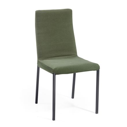 Chaise de salon en tissu vert Made in Italy - Fiorito Viadurini