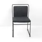 Chaise de Salon en Tissu et Laqué Made in Italy - Uralia Viadurini