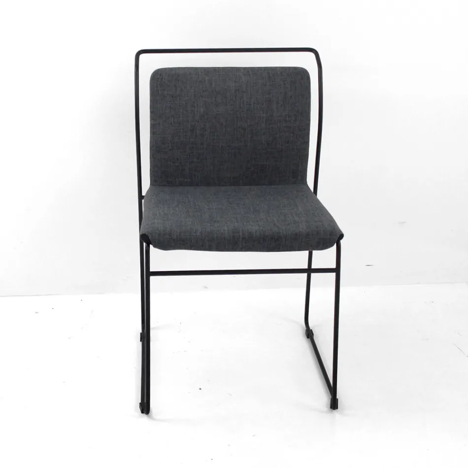 Chaise de Salon en Tissu et Laqué Made in Italy - Uralia Viadurini