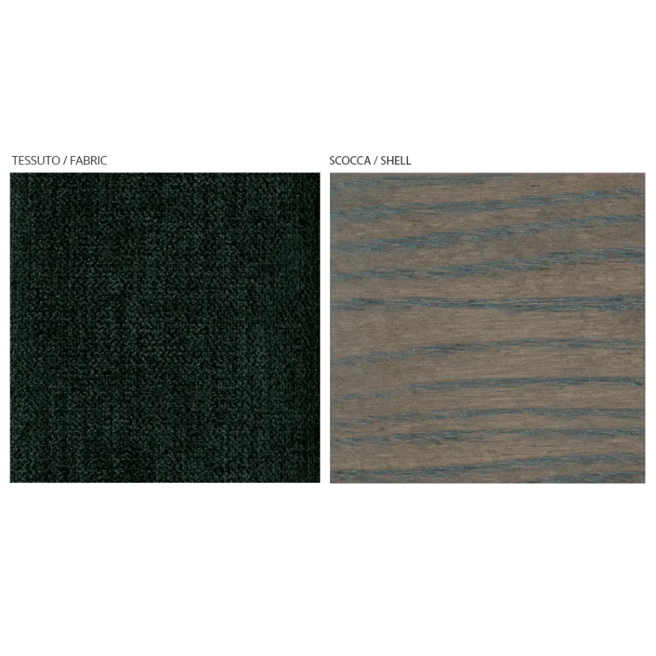 Chaise de salon en tissu et bois de hêtre massif fabriquée en Italie - Rein Viadurini