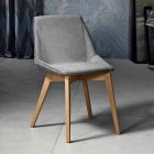 Chaise de salon en tissu et bois moderne fabriqué en Italie, Oriella Viadurini