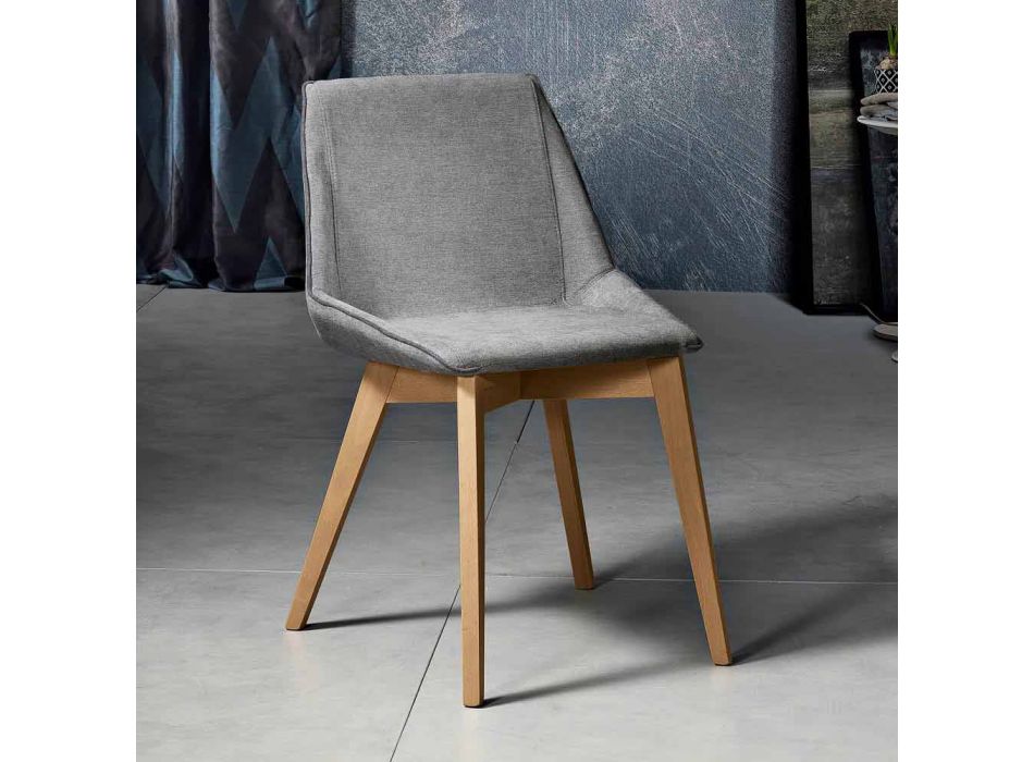 Chaise de salon en tissu et bois moderne fabriqué en Italie, Oriella Viadurini