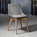 Chaise de salon en tissu et bois moderne fabriquée en Italie, Oriella