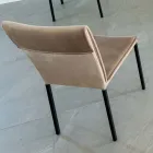 Chaise de salon en velours antitache et structure noire - Haroon Viadurini