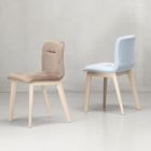 Chaise de salon en velours et bois Made in Italy, 2 pièces - Guirlande Viadurini