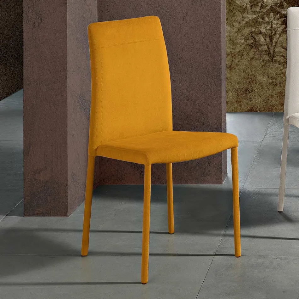 Chaise de salon entièrement rembourrée en tissu Made in Italy - Lorelai Viadurini