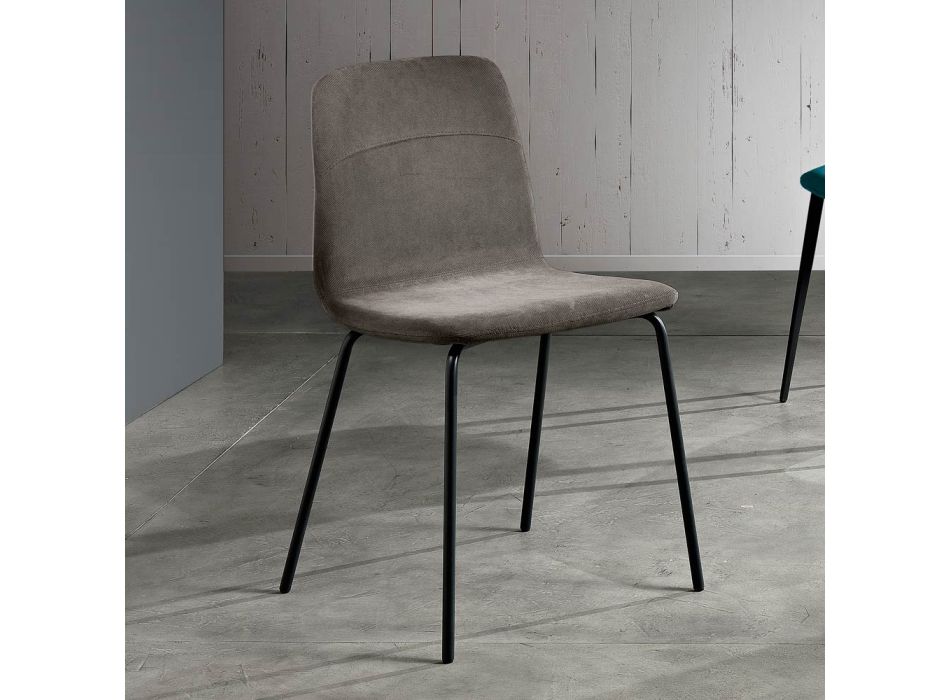 Chaise de salon moderne en tissu et métal fabriqué en Italie, Egizia Viadurini