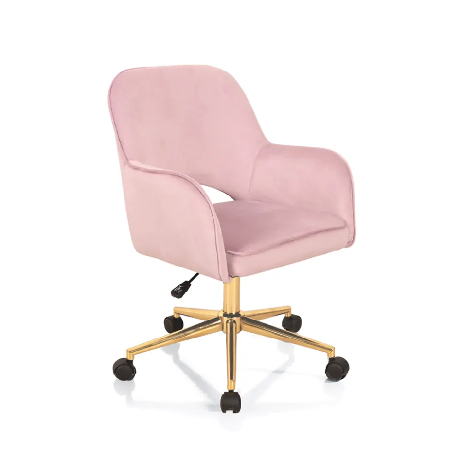 Chaise de bureau base en métal et assise en tissu - Anguilla Viadurini