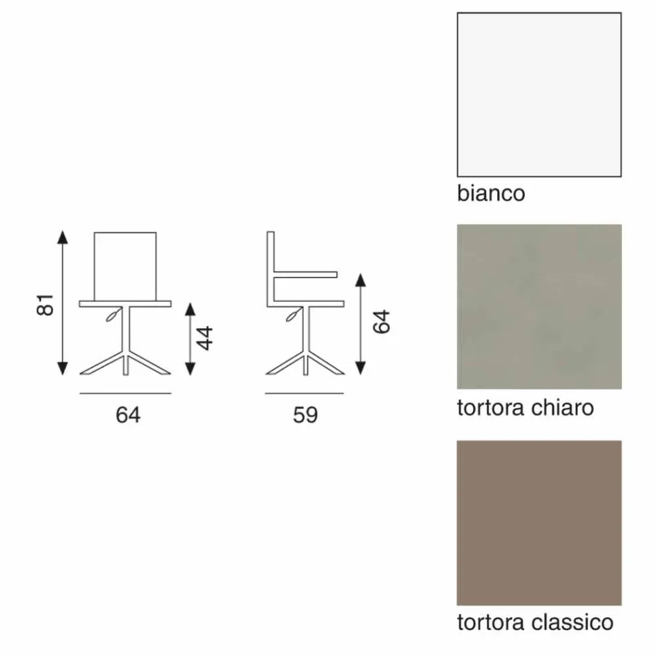 Chaise de bureau en éco-cuir blanc Michelle Viadurini