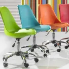 Chaise de bureau avec vérin à gaz en polypropylène coloré et métal - Loredana Viadurini