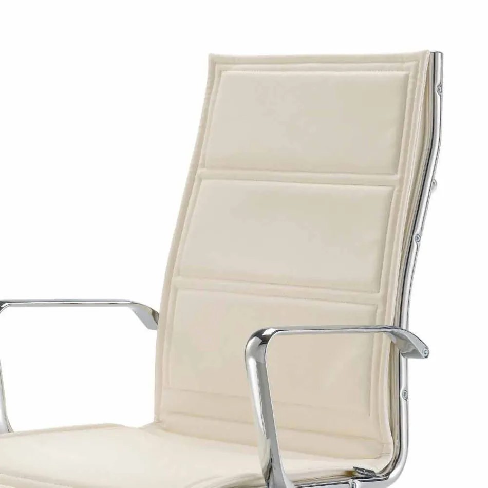 Chaise de bureau avec monocoque en simili cuir made in Italy Agata Viadurini