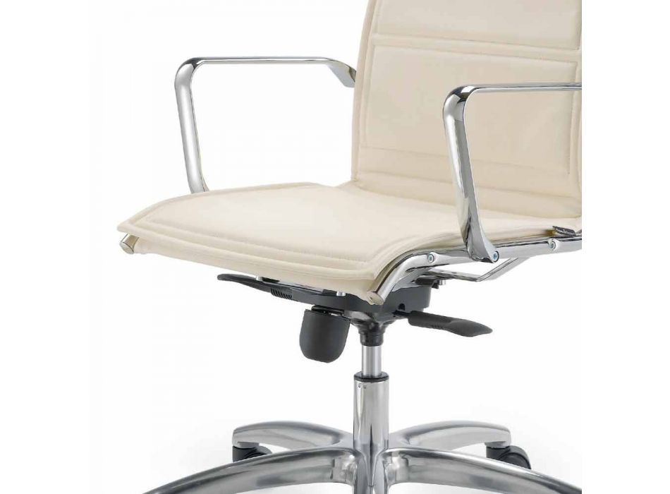 Chaise de bureau avec monocoque en simili cuir made in Italy Agata Viadurini