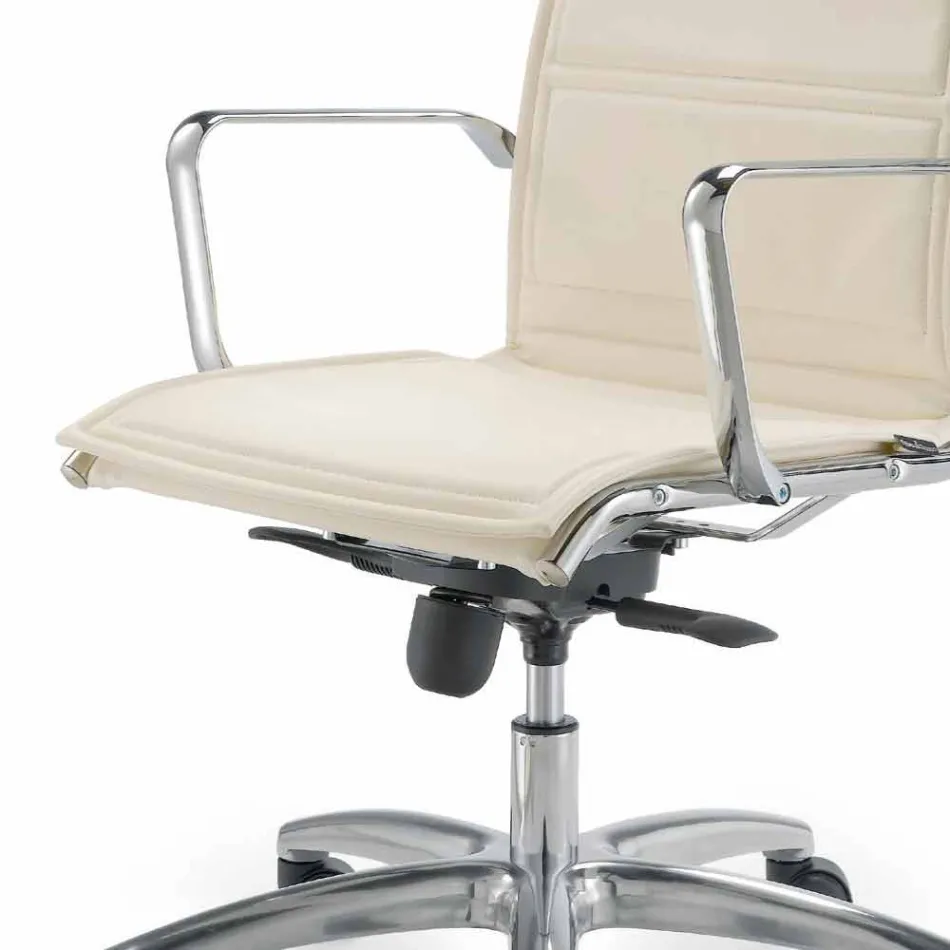 Chaise de bureau avec monocoque en simili cuir made in Italy Agata Viadurini