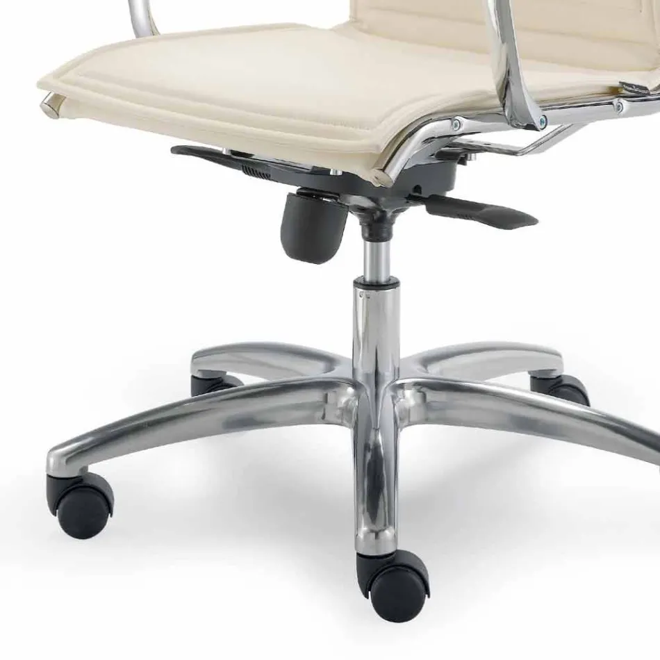 Chaise de bureau avec monocoque en simili cuir made in Italy Agata Viadurini