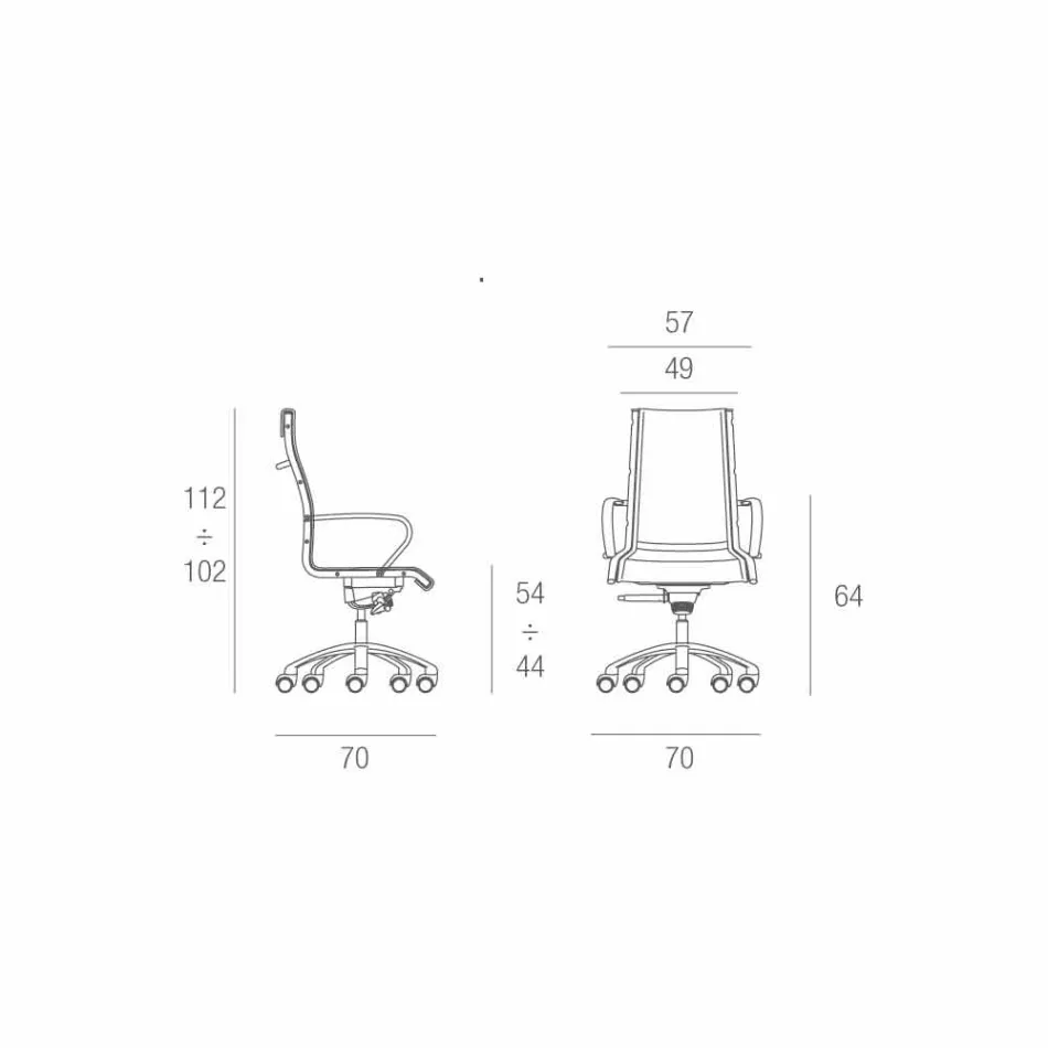 Chaise de bureau avec monocoque en simili cuir made in Italy Agata Viadurini