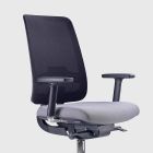 Chaise de bureau avec roues pivotantes en noir et tissu Tecnorete - Menaleo Viadurini