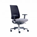 Chaise de bureau avec roues pivotantes en noir et tissu Tecnorete - Menaleo