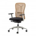 Chaise de bureau ergonomique et pivotante avec accoudoirs et structure blanche - Fulvio