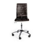 Chaise de bureau pivotante en acier et cuir écaille imprimé tableau noir - Lollo Viadurini