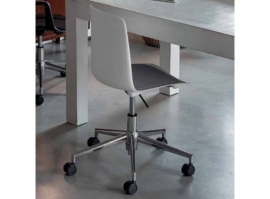 Chaise de bureau en aluminium et polypropylène Made in Italy, 2 pièces - Charita Viadurini