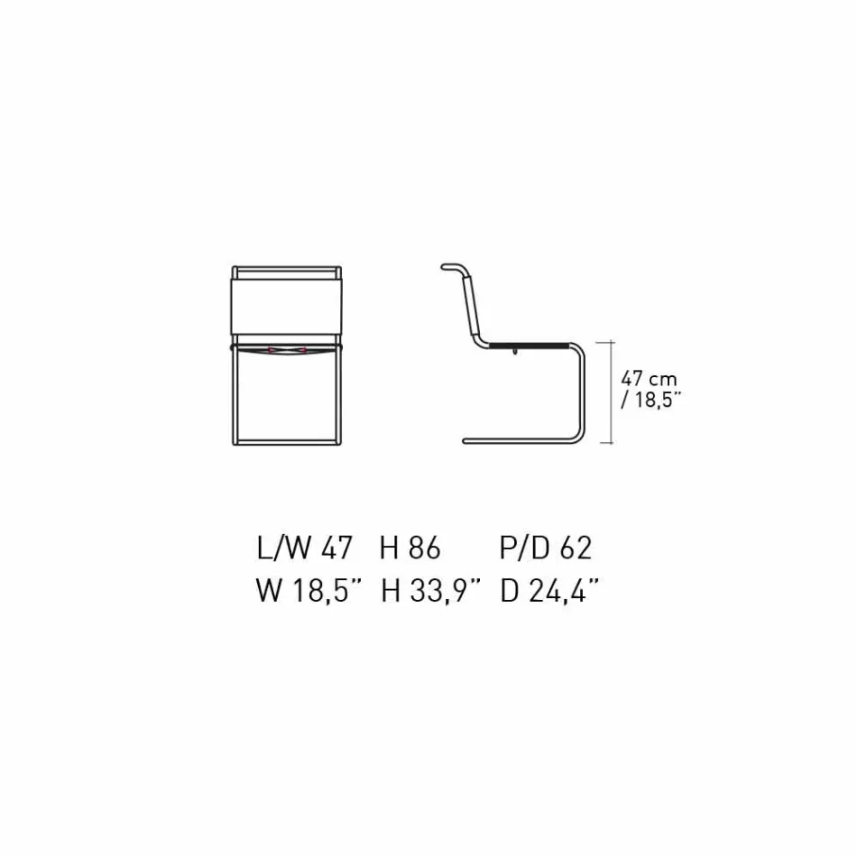 Chaise de bureau en cuir avec structure en acier chromé Made in Italy - Elite Viadurini