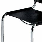 Chaise de bureau en cuir avec structure en acier chromé Made in Italy - Elite Viadurini