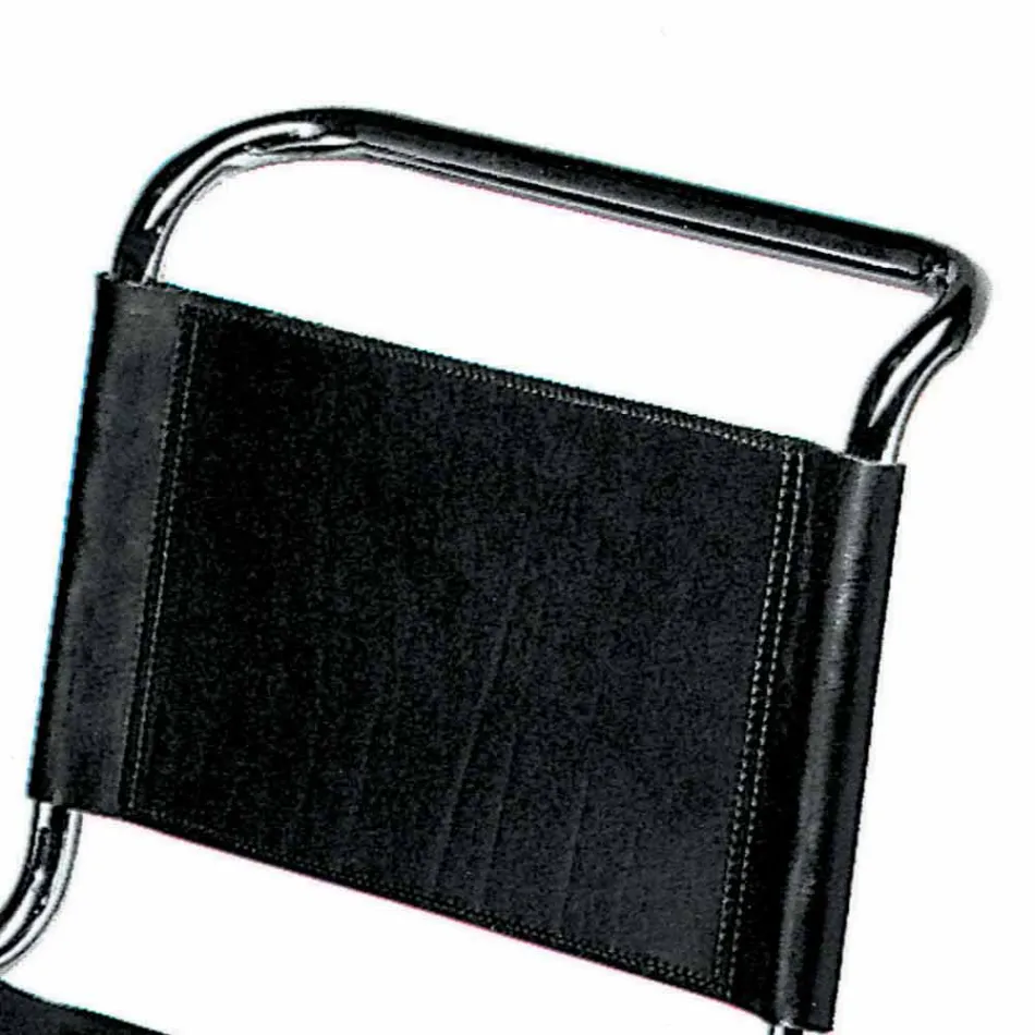 Chaise de bureau en cuir avec structure en acier chromé Made in Italy - Elite Viadurini