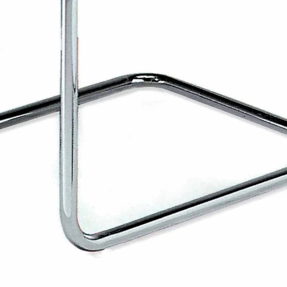 Chaise de bureau en cuir avec structure en acier chromé Made in Italy - Elite Viadurini