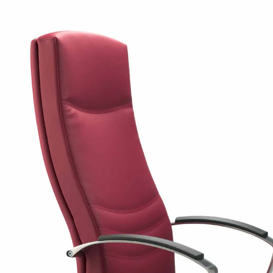 Chaise de bureau en hêtre tapissé dans le type de fleur de peau de vache Debora Viadurini