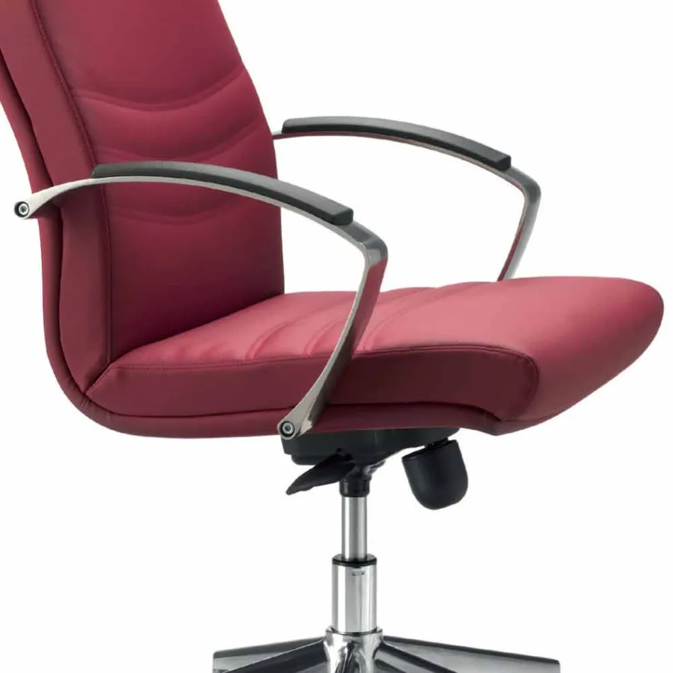 Chaise de bureau en hêtre tapissé dans le type de fleur de peau de vache Debora Viadurini