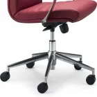 Chaise de bureau en hêtre tapissé dans le type de fleur de peau de vache Debora Viadurini